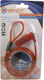 Sendt Red Notebook/Laptop Combination Lock Security Cable - Image 2