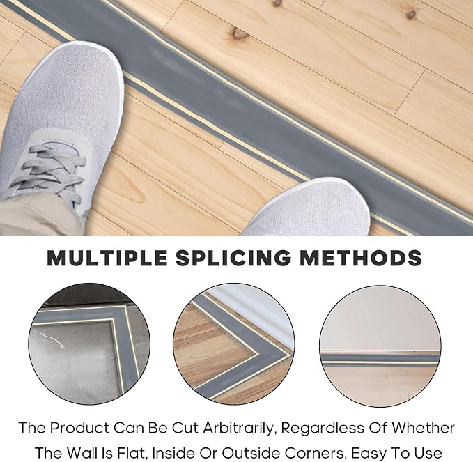 10ft Large Grey Floor Cord Cover, Self-2" x 0.6", Cable Cavity:0.8" x 0.4" - Image 7