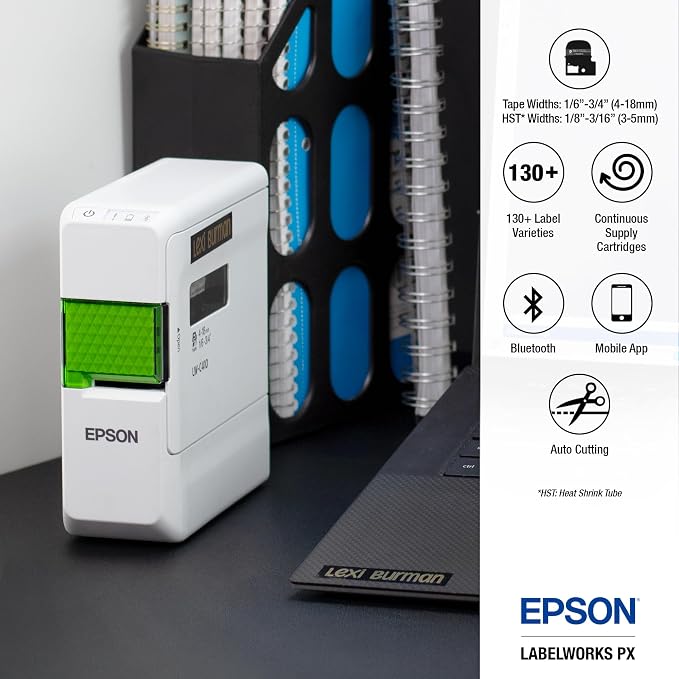 LABELWORKS Epson LW-C410PX Portable Bluetooth Label Machine Printer - Image 3