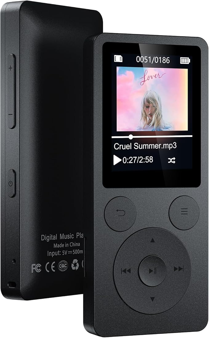 64GB MP3 Player with Bluetooth 5.3 Auto Reconnect, MP3 Music Player with Speaker by ODEJOI