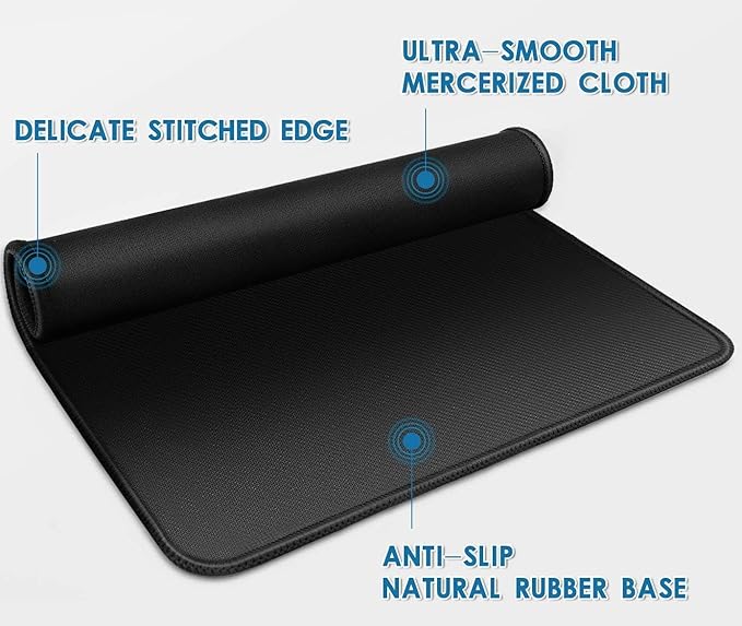 Mouse Pad 3 Pack, 35% Larger Size, Smooth Surface, Stitched Edges, Non-Slip - Image 10