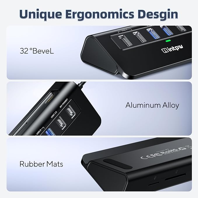 USB C Hub, intpw 9-in-1 USB Multiport Adapter - Image 3