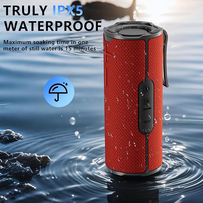 COOPERS Portable Bluetooth Speaker, Wireless Bluetooth Speaker, IPX5 Waterproof - Image 2