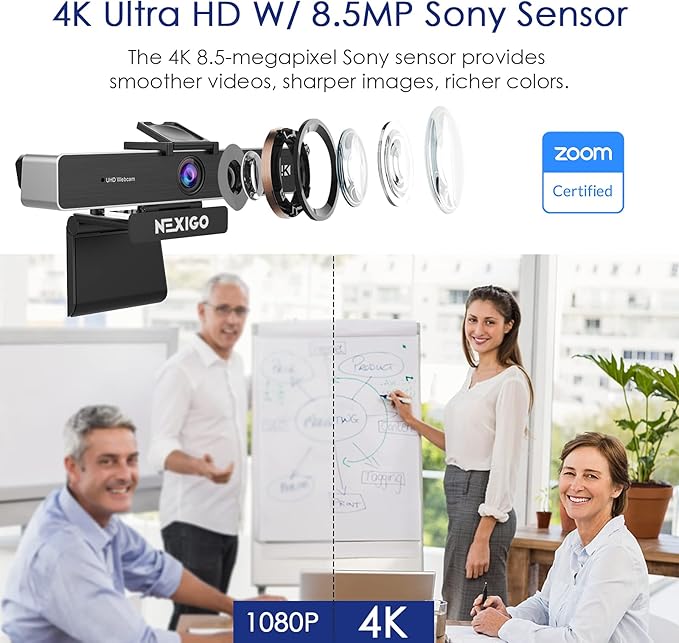 NexiGo Zoom Certified, N950P 4K Zoomable Webcam - Image 2