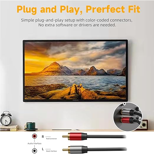 2RCA to 2RCA Cable 4.9FT, Hi-Fi Systems, Car Audio, Gaming Consoles - Image 5