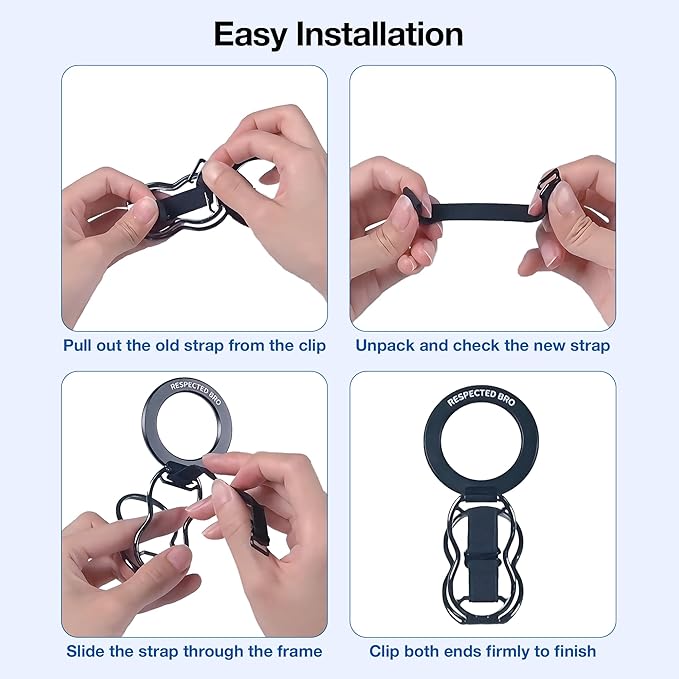 RESPECTED-BRO-Magnetic-Phone-Grip-Stand-with-Finger-Strap, 4-in-1 Magnetic Ring - Image 3