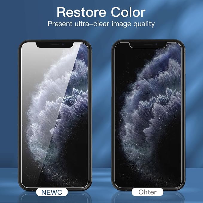NEW'C 3 Pack Privacy for iPhone 11 Pro, iPhone X, iPhone XS Screen Protector - Image 7