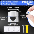 3 Sets Charger Holders for Cords, Adhesive Metal Cord Clips, Cable Management - Image 2