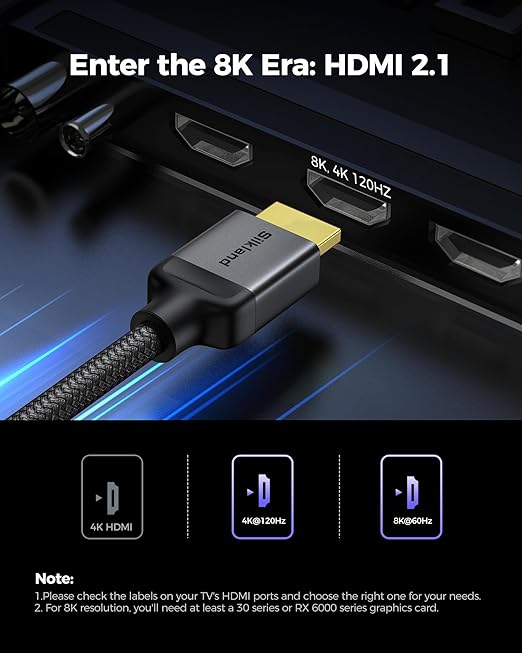 Silkland 10K 8K HDMI 2.1 Cable Certified 2-Pack 6.6FT Ultra High Speed HDMI® - Image 7