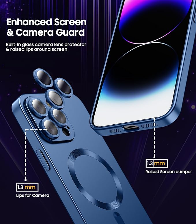 Magnetic for iPhone 14 Pro Max Case Slim Soft TPU Bumper Shockproof Metallic - Image 3