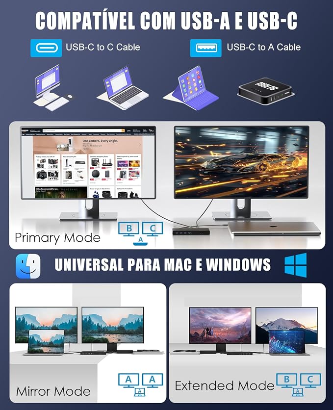 WAVLINK Pro Dual 4K@60Hz Universal Docking Station | USB 3.0/USB-C Laptop Dock - Image 5