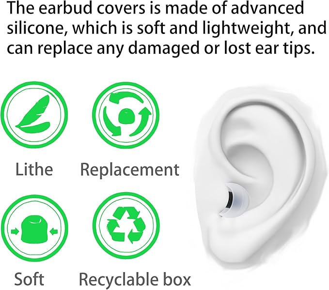 Replacement Earbud Tips Silicone Earbud Covers Fit Most in-Ear Earbuds - Image 4