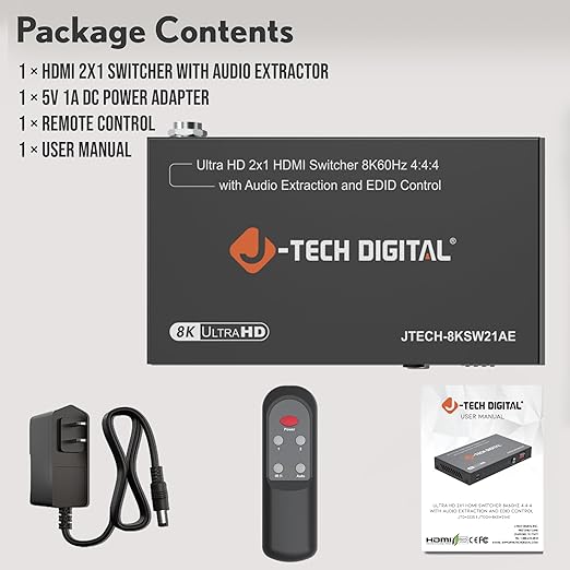 8K HDMI Switch 2 in 1 Out, 8K@60Hz 4K@120Hz 1080P@240Hz - Image 9