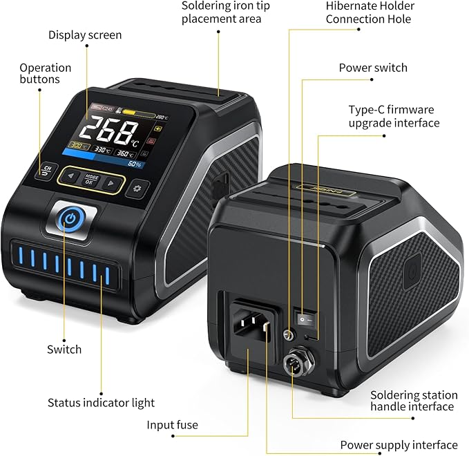 FNIRSI DWS-200 200W Precision Digital Soldering Station Kit, - Image 9