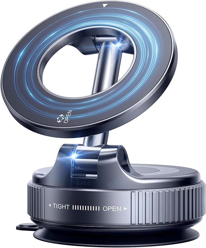 Vacuum Suction Magnetic Phone Holder, 2025 Upgraded Vacuum Suction Cup Mount by ILKCC