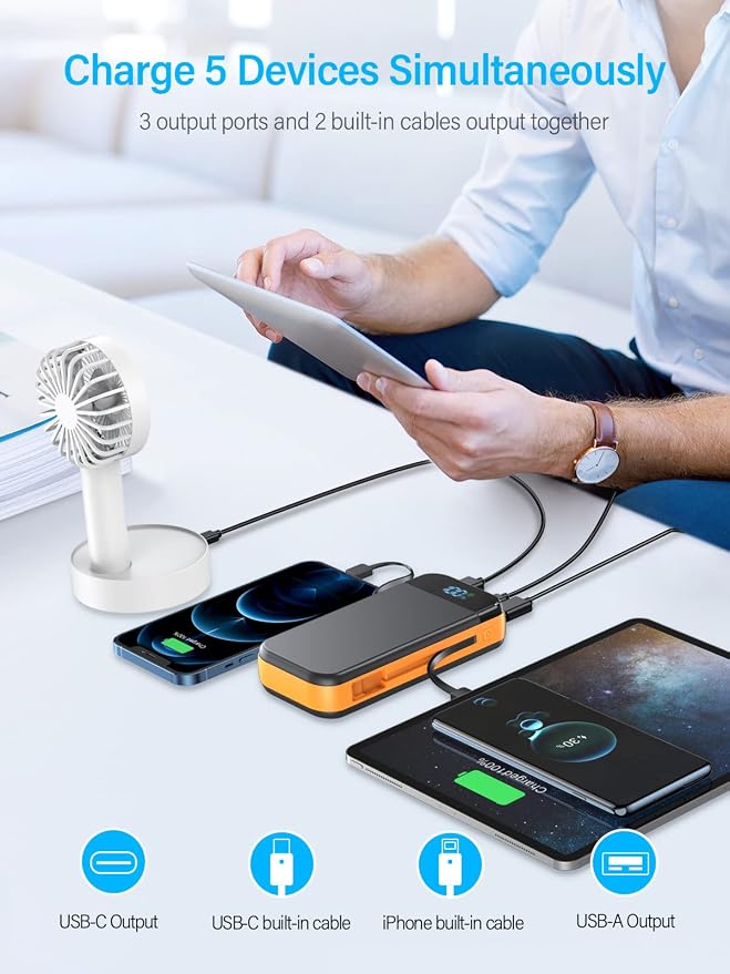 Portable Charger 32000mAh, 22.5W QC 3.0 PD 20W Smart LED Display Fast Charging - Image 2
