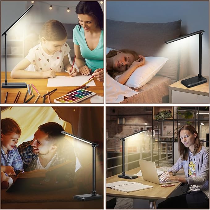 LED Desk Lamp with USB Charging Port Whole White - Image 7
