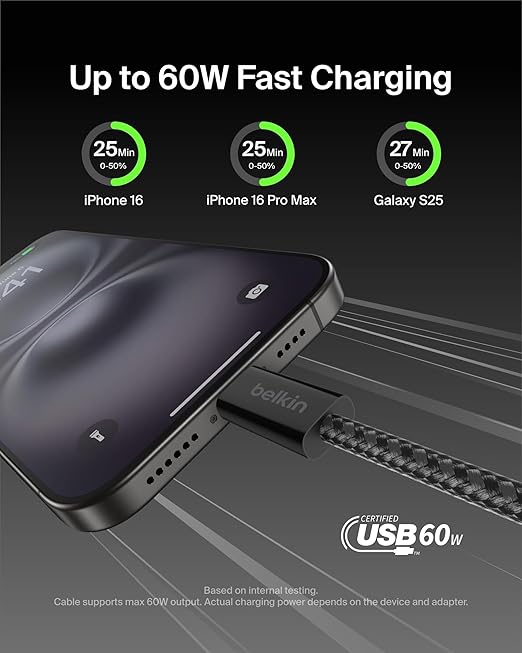 Belkin USB C to USB C Cable, 60W - Image 2