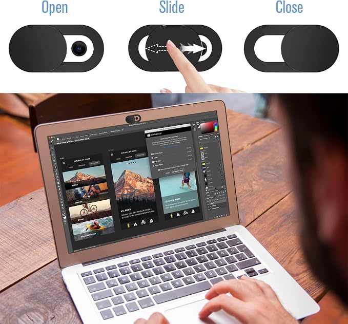 Laptop Camera Cover Slide, Ultra-Thin Webcam Cover Compatible - Image 3