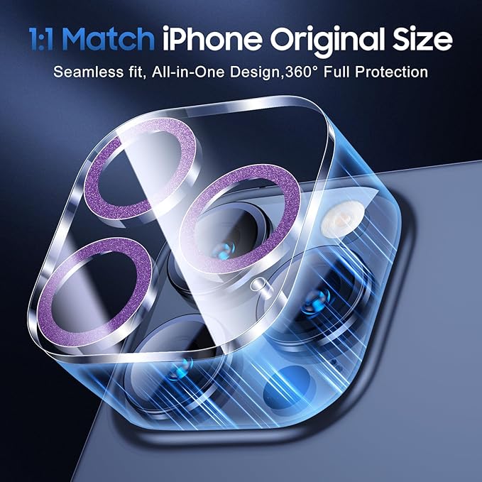 UniqueMe for 3 Pack iPhone 15 Pro/iPhone 15 Pro Max Camera Lens Protector - Image 5