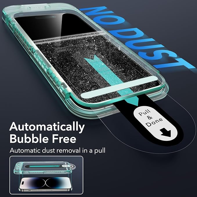 ESR for iPhone 14 Pro Screen Protector Set, 3 Tempered-Glass Screen Protectors - Image 3