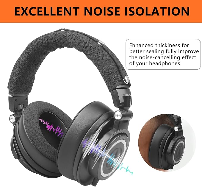 GVOEARS Replacement Earpads for Audio Technica ATH M50X/M40X/M30, HyperX - Image 5