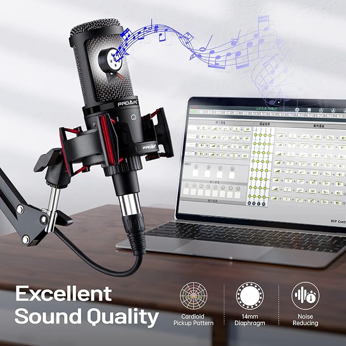 Condenser Microphone XLR, Professional Studio Recording Microphone - Image 4