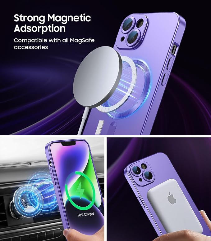 Magnetic for iPhone 15 Case Slim Soft Silicone Bumper Shockproof Metallic Shine - Image 2