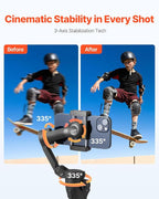 VEVOR Gimbal Stabilizer for Smartphone, 3-Axis Stabilization, Phone Gimbal for - Image 2