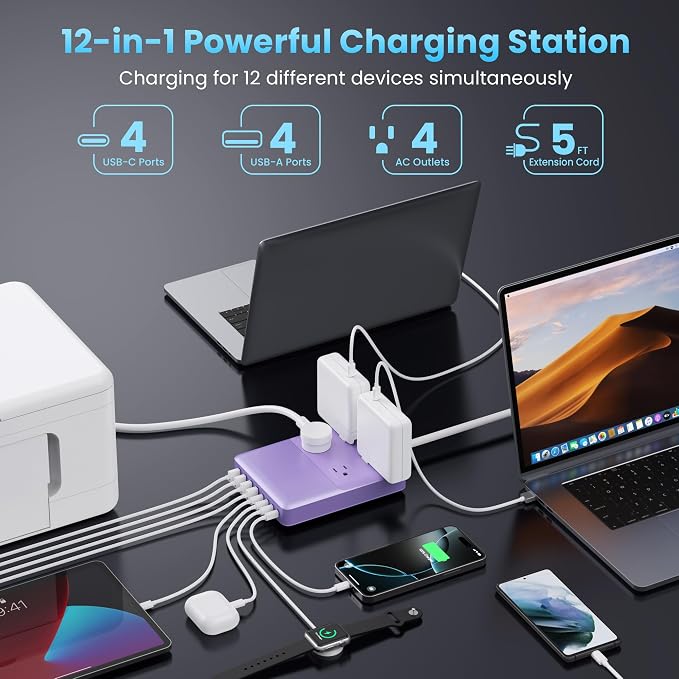 12-in-1 Charging Station USB C Power Strip - Image 2