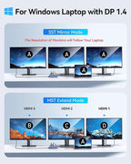 USB C Docking Station 3 HDMI, Docking Station 3 Monitors, 12 in 1 Docking - Image 4