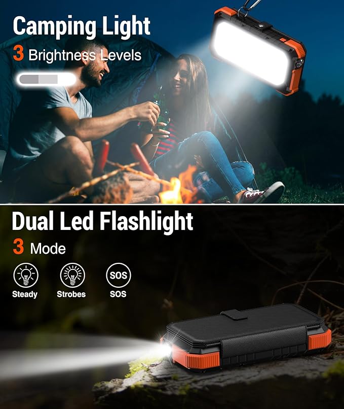 BLAVOR Solar Charger Power Bank, PD 18W Fast Charging 20000mAh Battery Pack - Image 5