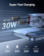 Retractable 4 in 1 Fast Car Charger - 30W Dual USB Type C - Image 3