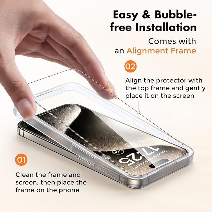 UNBREAKcable Screen Protector for iPhone 15 Pro, Shatterproof Tempered Glass - Image 3