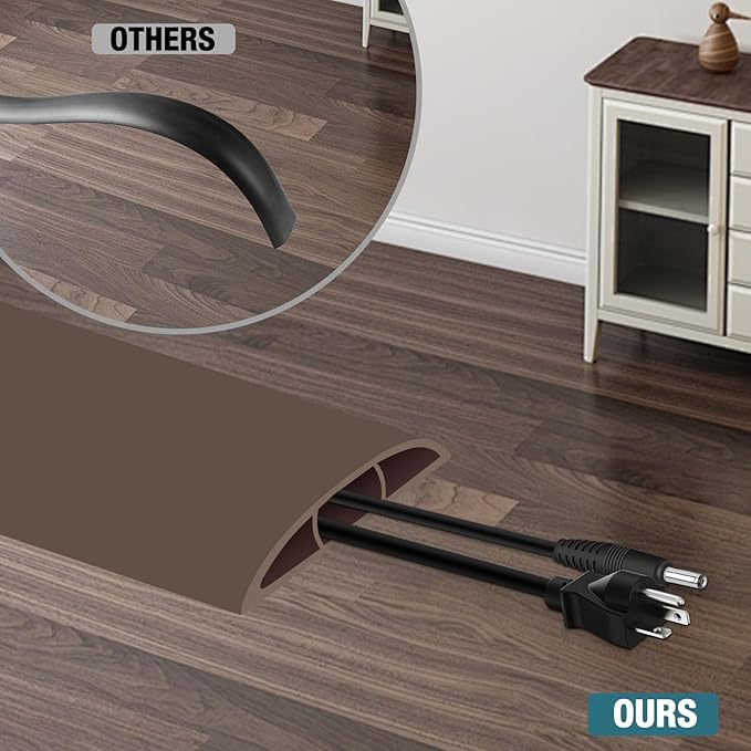 Floor Cord Cover, Cable Protector, 0.63W x 0.31H inches, Wire Cover - Image 4