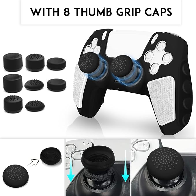 SIKEMAY Anti-Slip PS5 Controller Skin, Soft Thicken Non-Slip Studded Silicone - Image 7
