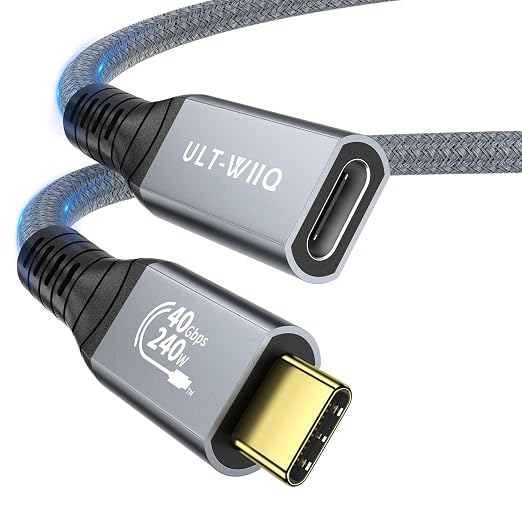 1.64FT USB 4 Extension Cable for Thunderbolt 4, 240W Male to Female Super Fast by ULT-WIIQ