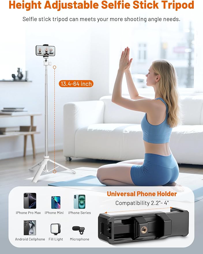 JOILCAN Tripod for iPhone & Camera, Extendable Portable Phone Tripod Stand for - Image 5