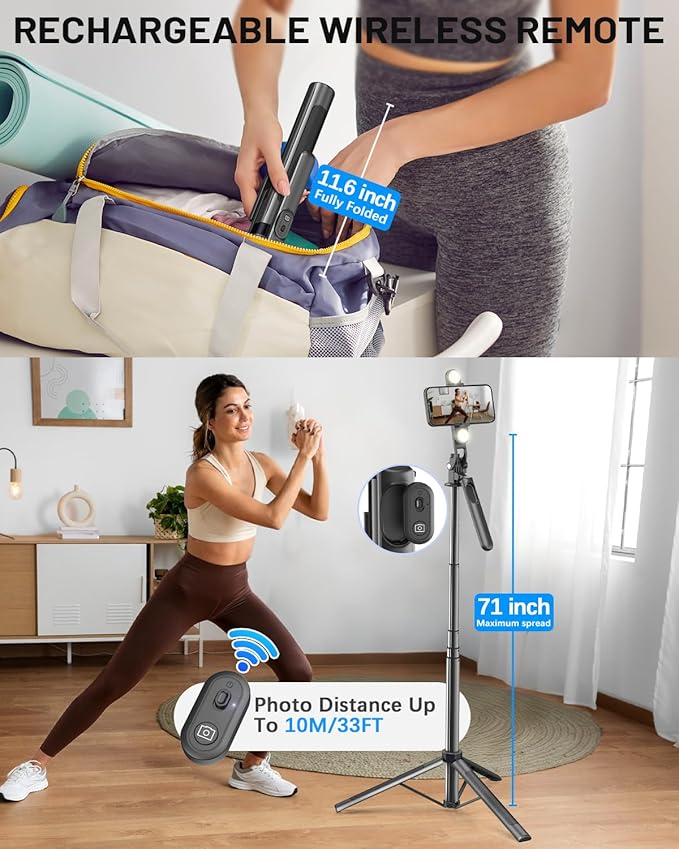 Vlogging Kit for iPhone/Android, Wireless Remote & Microphone, Adjustable Phone - Image 4