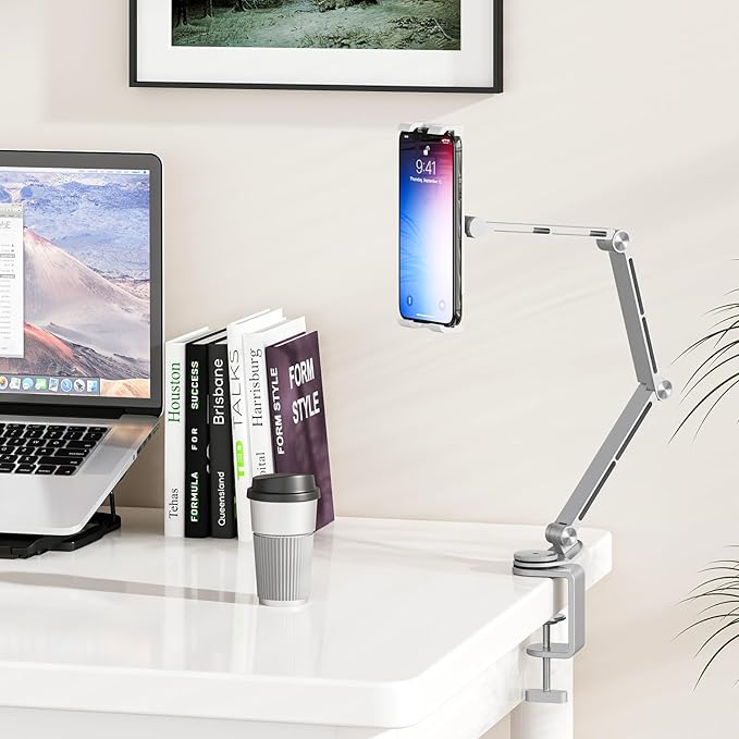 Tablet Stand Holder, Adjustable Foldable Tablet Arm iPad Desk Mount - Image 7