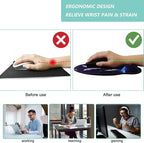 Mouse Pad with Wrist Support, Ergonomic Mouse Pad with Memory Foam Wrist Rest - Image 2