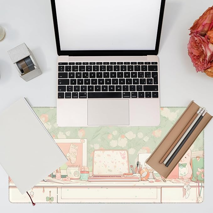Desk Pad, Kawaii Anime Style Desk Mat, 31.5"x15.7" Extended Big Computer - Image 7