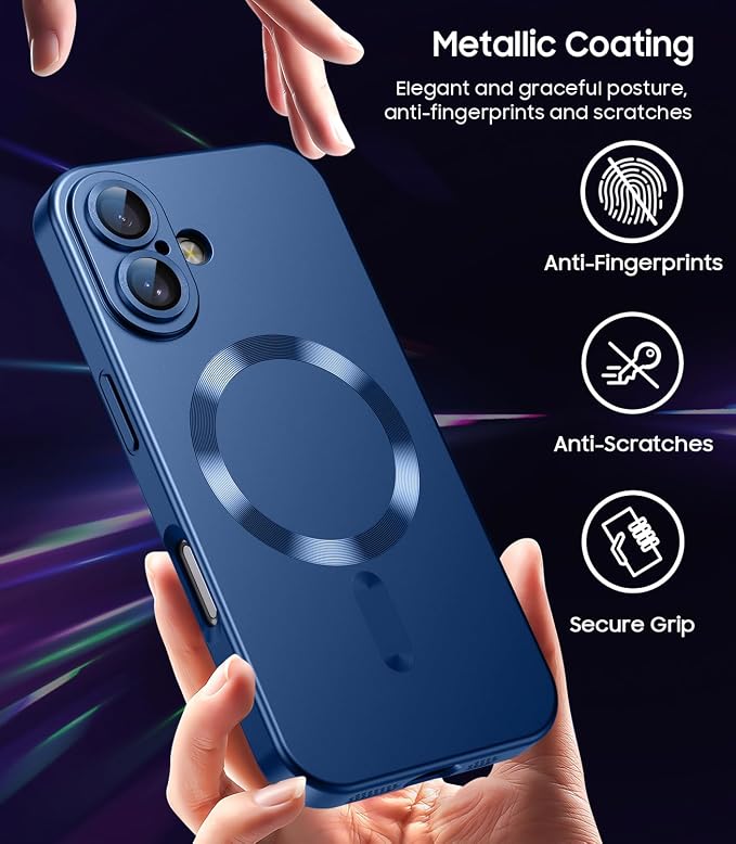 Magnetic for iPhone 16 Case Slim Soft Silicone Bumper Shockproof Metallic - Image 6
