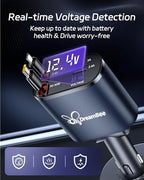 DreamBee Retractable Car Charger, 66W 4 in 1 Super Fast Charge Car Phone Charger - Image 2