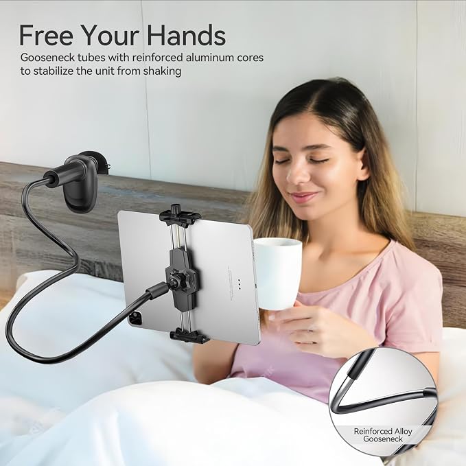KDD Gooseneck Tablet Stand, 360° Adjustable Phone & iPad Holder - Image 3