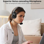 MKJ USB Headset with Noise Canceling Microphone, Crystal Clear Sound Office - Image 2