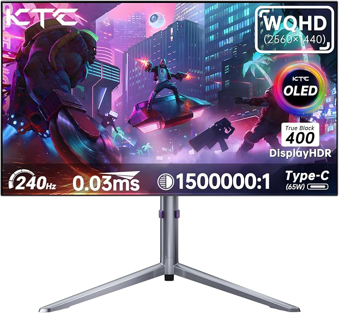 KTC 27-inch OLED Gaming Monitor | QHD 2560x1440P | 240Hz 0.03ms GTG | 1.5M:1 by KTC