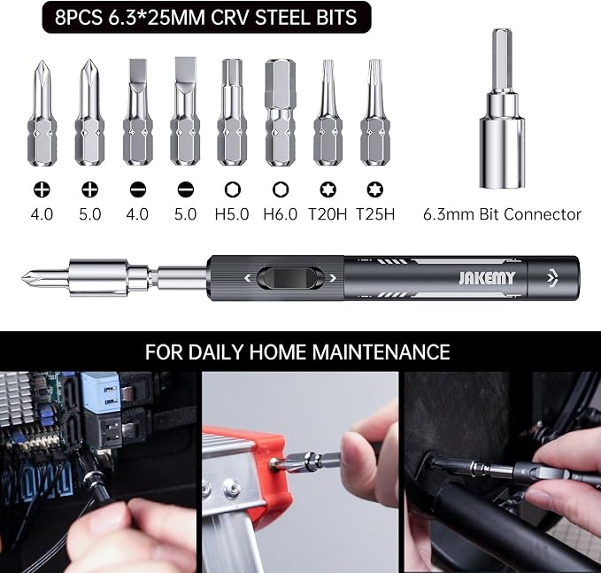 Metal Small Ratchet Screwdriver Set, JAKEMY Portable Ratcheting Screwdriver Kit - Image 6
