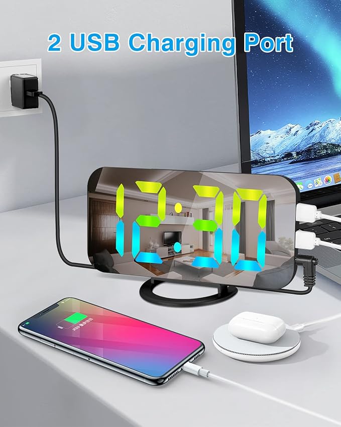 SZELAM LED RGB Digital Alarm Clock, - Image 4