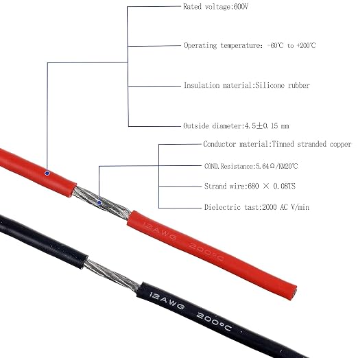 BOJACK 12 Gauge Silicone Wire 10 feet red and 10 feet Black Flexible 12 AWG - Image 2